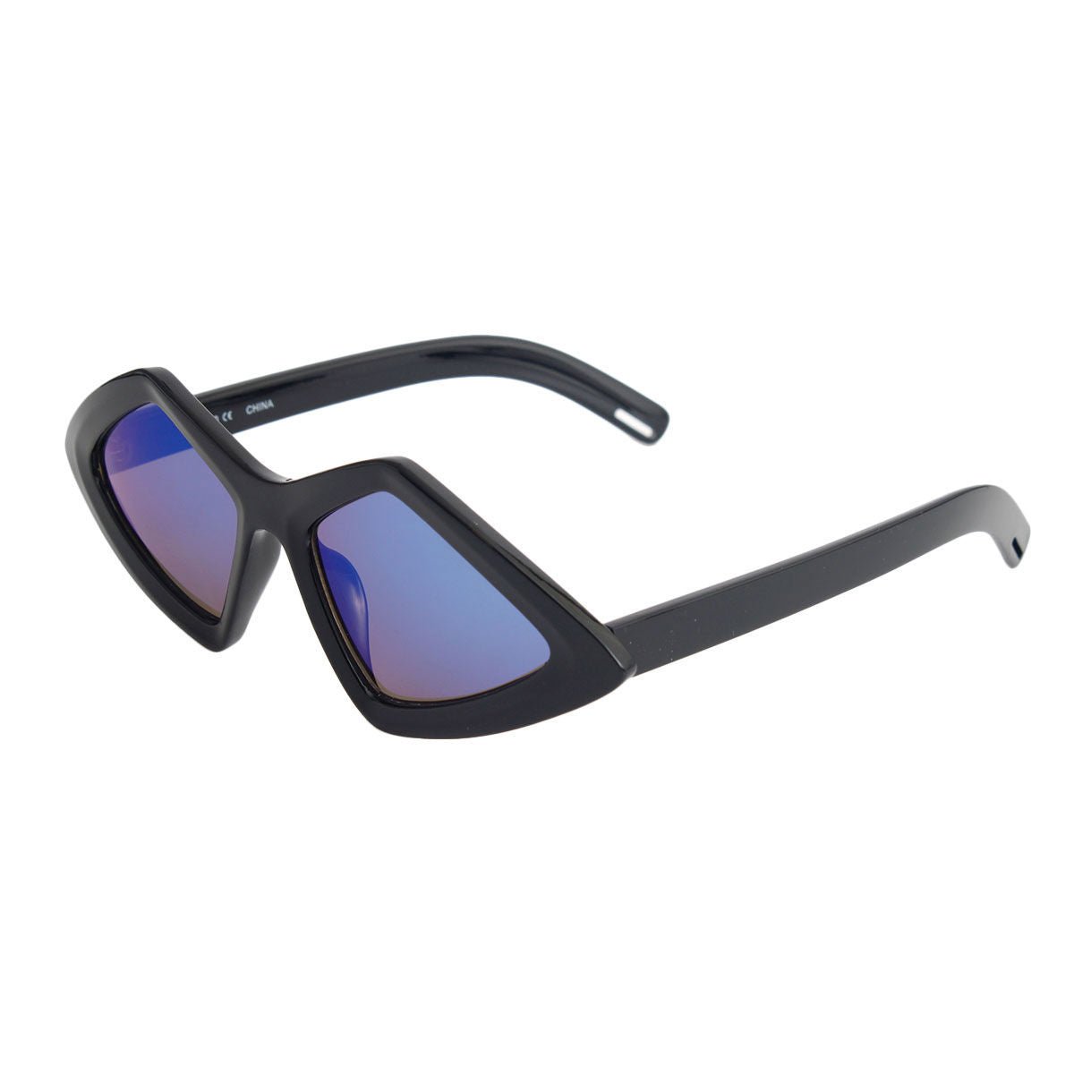 Blue Lens Pointed Frame Sunglasses - Bae Apparel
