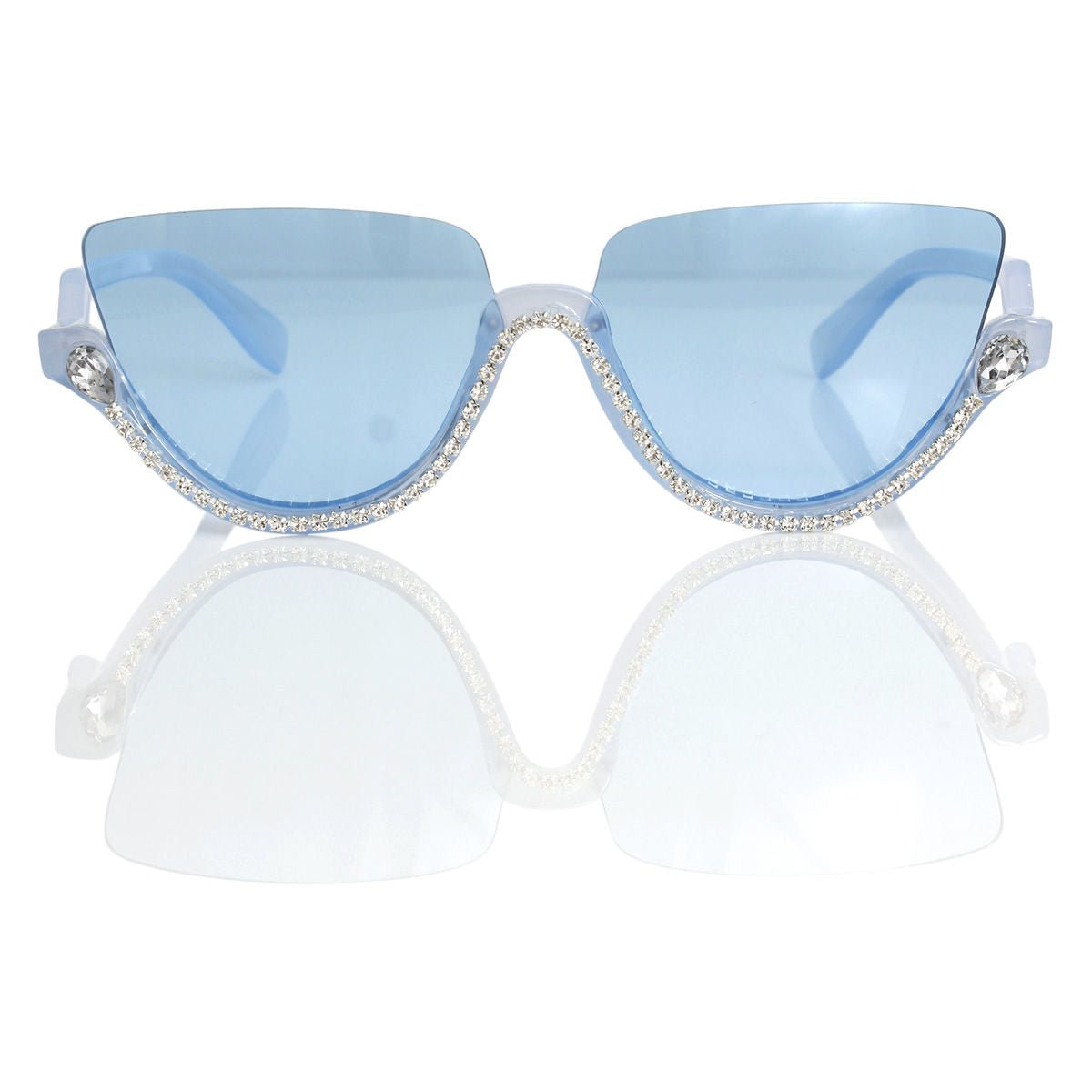 Sunglasses Half Frame Blue Eyewear for Women - Bae Apparel