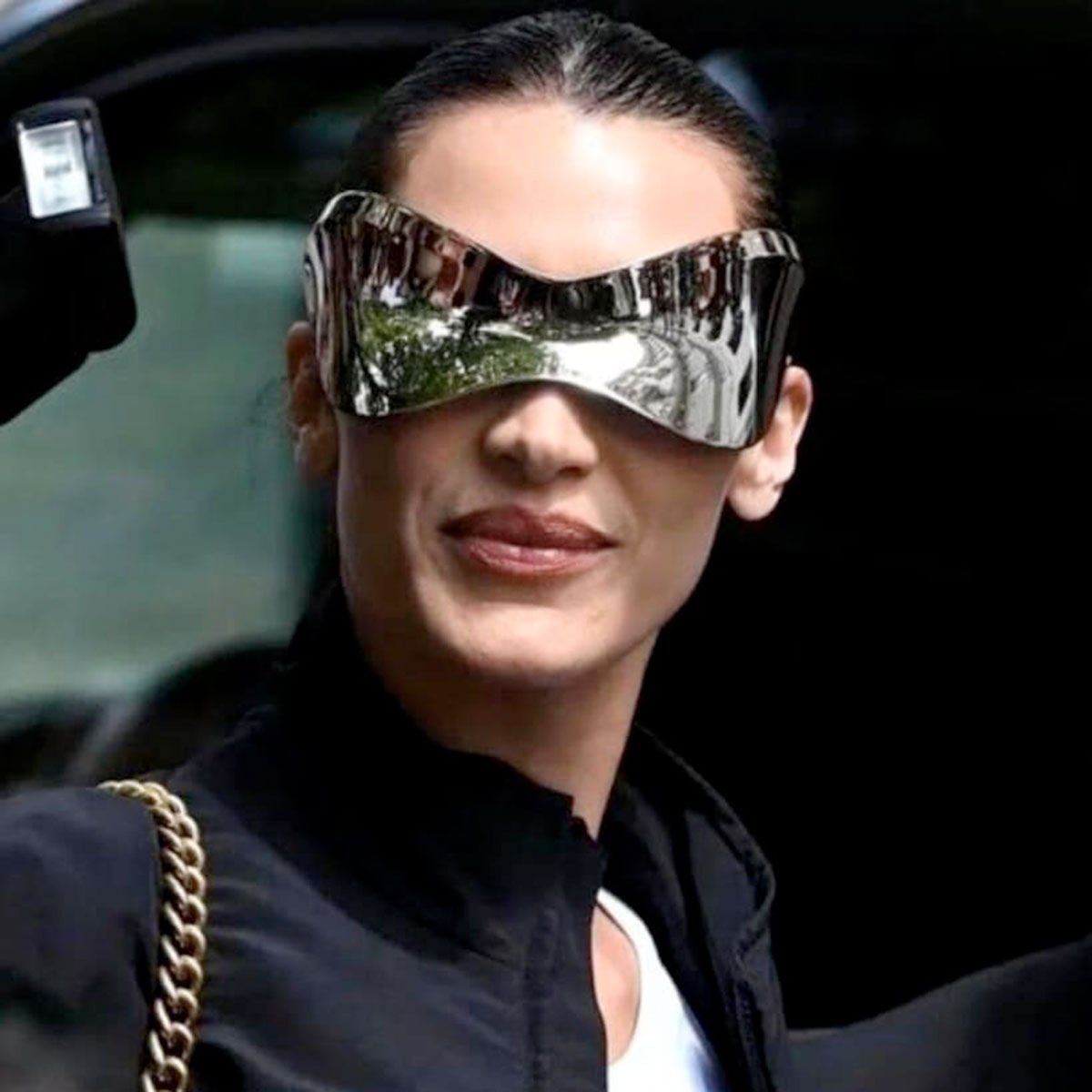 Sunglasses Mask Wrap Silver Eyewear for Women - Bae Apparel