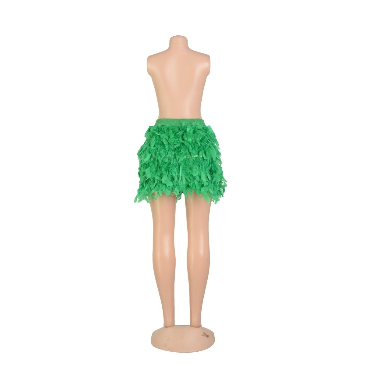 Women Clothing Turkey Feathered Dress Short Skirt Sexy Woolen Skirt Party - Bae Apparel