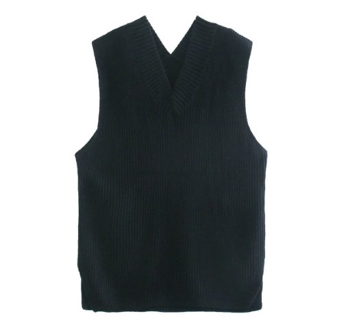 V-neck Knitted Sleeveless Vest - Fashion