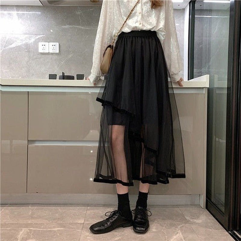 Women Solid Korean Style Women Skirt - Fashion